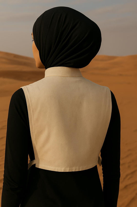 %100 Ham Pamuk Hakim Gömlek Yakası - Krem