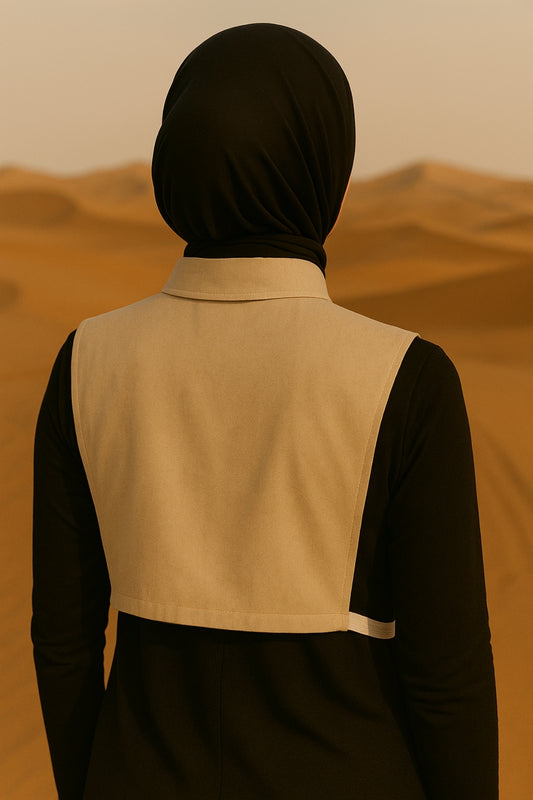 %100 Ham Pamuk Polo Gömlek Yakası - Krem