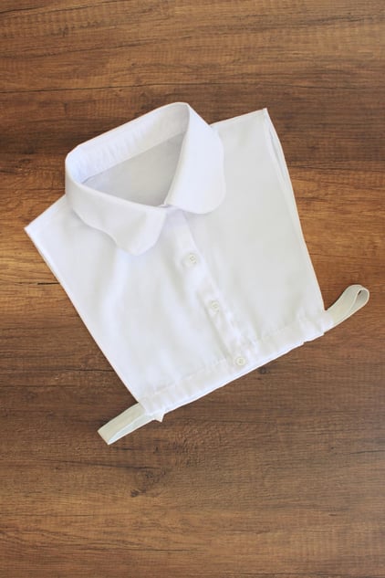 2'li Paket Zarif Papatya Model Gömlek Yakası - Siyah ve Beyaz