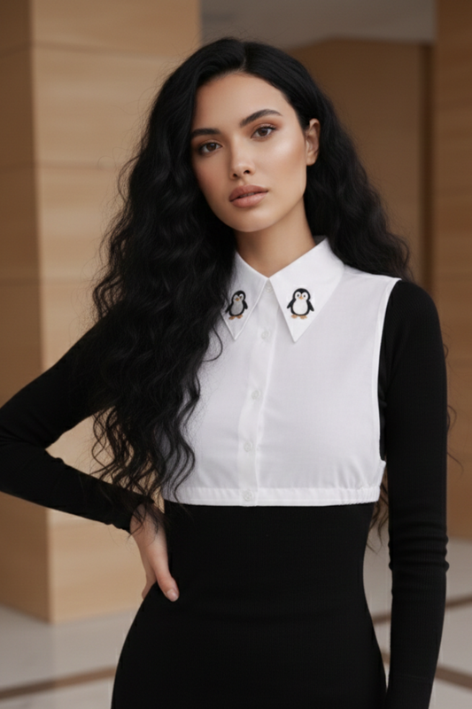 Penguin in Snow Shirt Collar