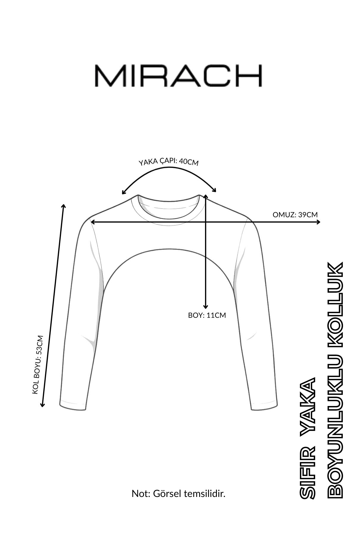 Sıfır Yaka Boyunluklu Kolluk - Siyah Beyaz Çizgili