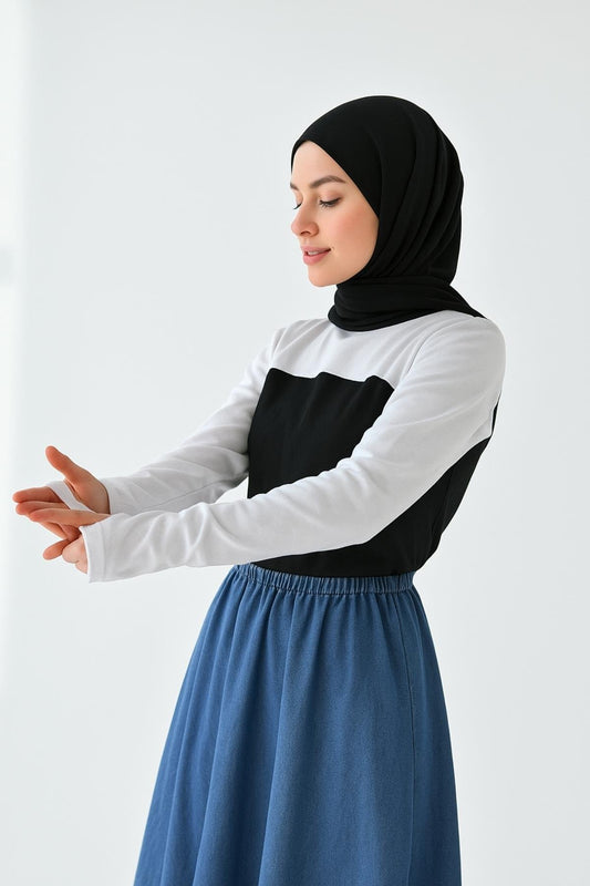 Dik Yaka Parmaklı Boyunluklu Kolluk - Beyaz