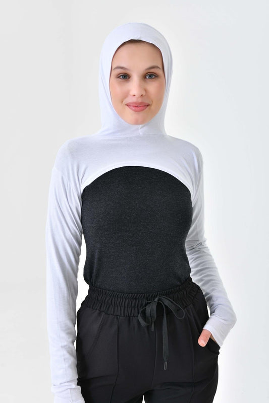 Boneli Boyunluklu Kolluk - Beyaz