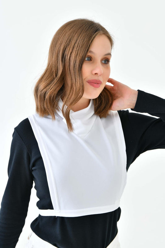 Çapraz Yaka Boyunluk - Beyaz