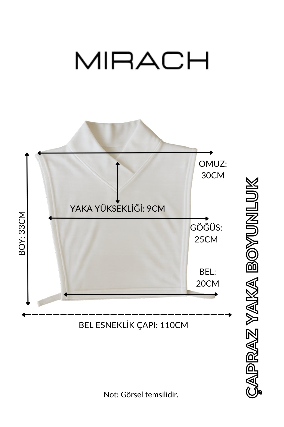 3'lü Set Çapraz Yaka Boyunluk - Siyah, Beyaz ve Kahve