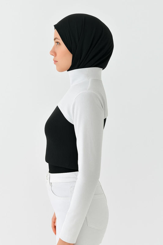 Dik Yaka Boyunluklu Kolluk - Beyaz