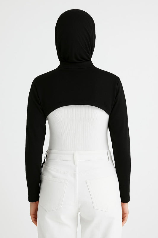 Dik Yaka Boyunluklu Kolluk - Siyah