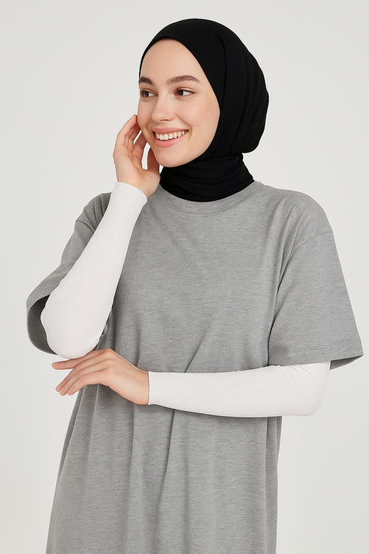 Fitilli Ekstra Uzun Kolluk - Beyaz