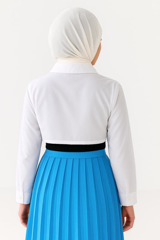 Gömlekli Kolluk Yarım Gömlek - Beyaz