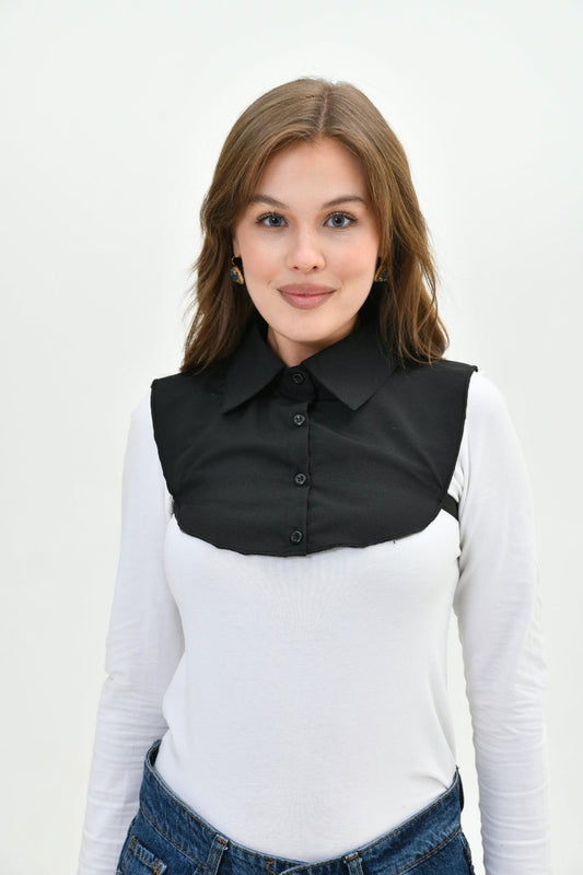 Mini Klasik Gömlek Yakası - Siyah