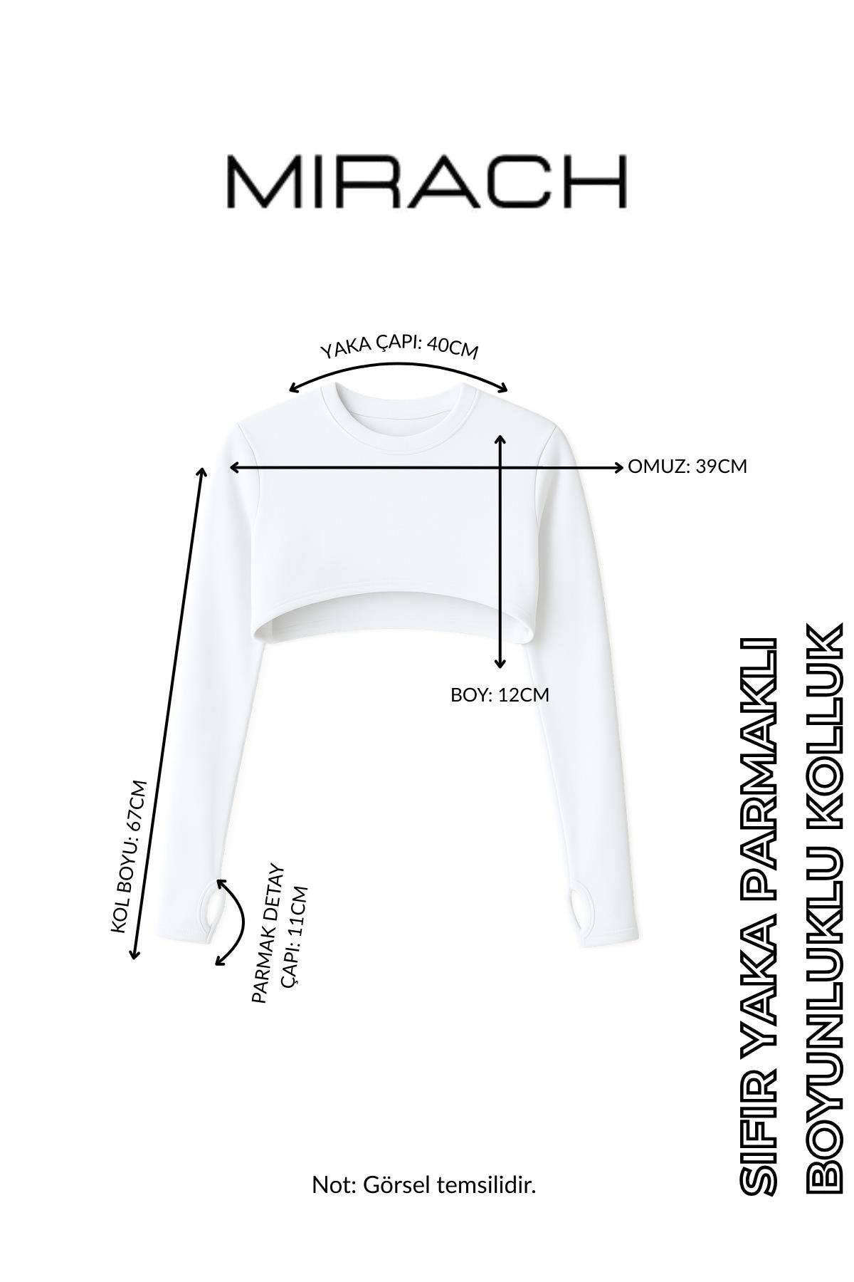 Sıfır Yaka Parmaklı Boyunluklu Kolluk - Siyah