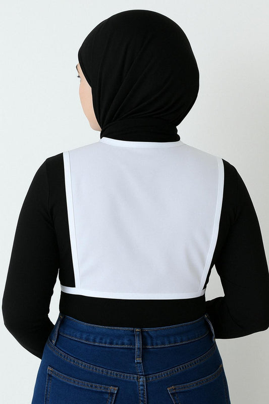 Sıfır Yaka Kolsuz Boyunluk - Beyaz