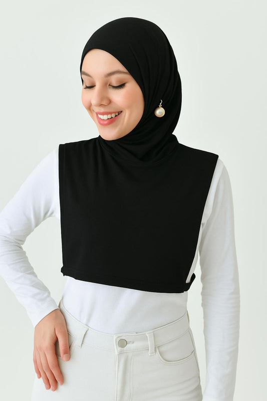Sıfır Yaka Kolsuz Boyunluk - Siyah
