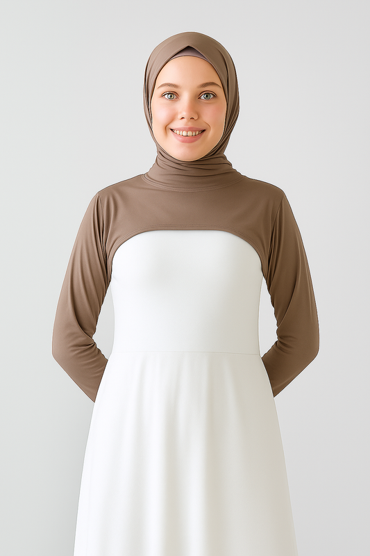 Sıfır Yaka Boyunluklu Kolluk - Kahve