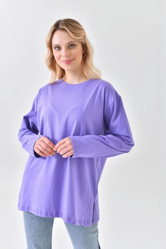 Uzun Kollu Tunik (Bandana Hediyeli) - Lavanta