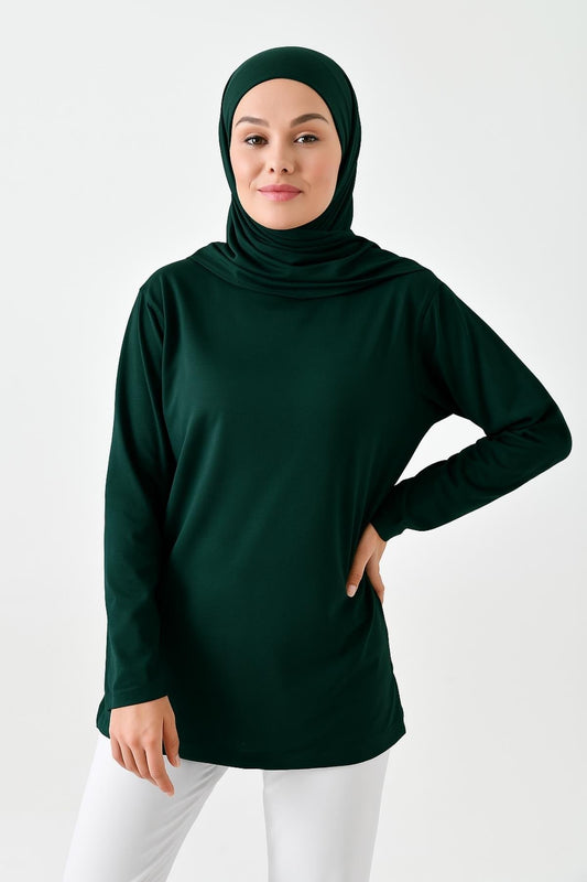 Uzun Kollu Tunik (Bandana Hediyeli) - Zümrüt