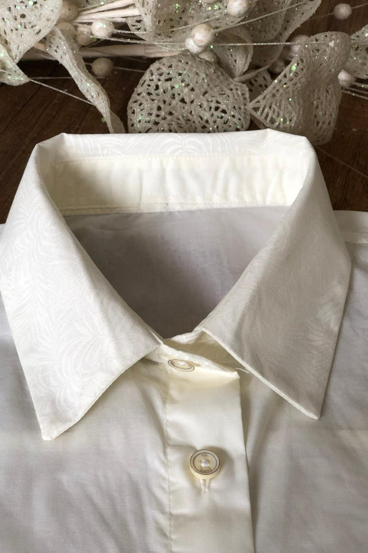 Yaka Detaylı Gömlek Yakası - Krem