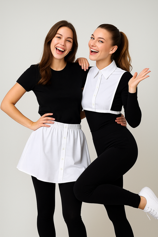 2'li Paket Gömlek Etek ve Gömlek Yaka Seti - Beyaz