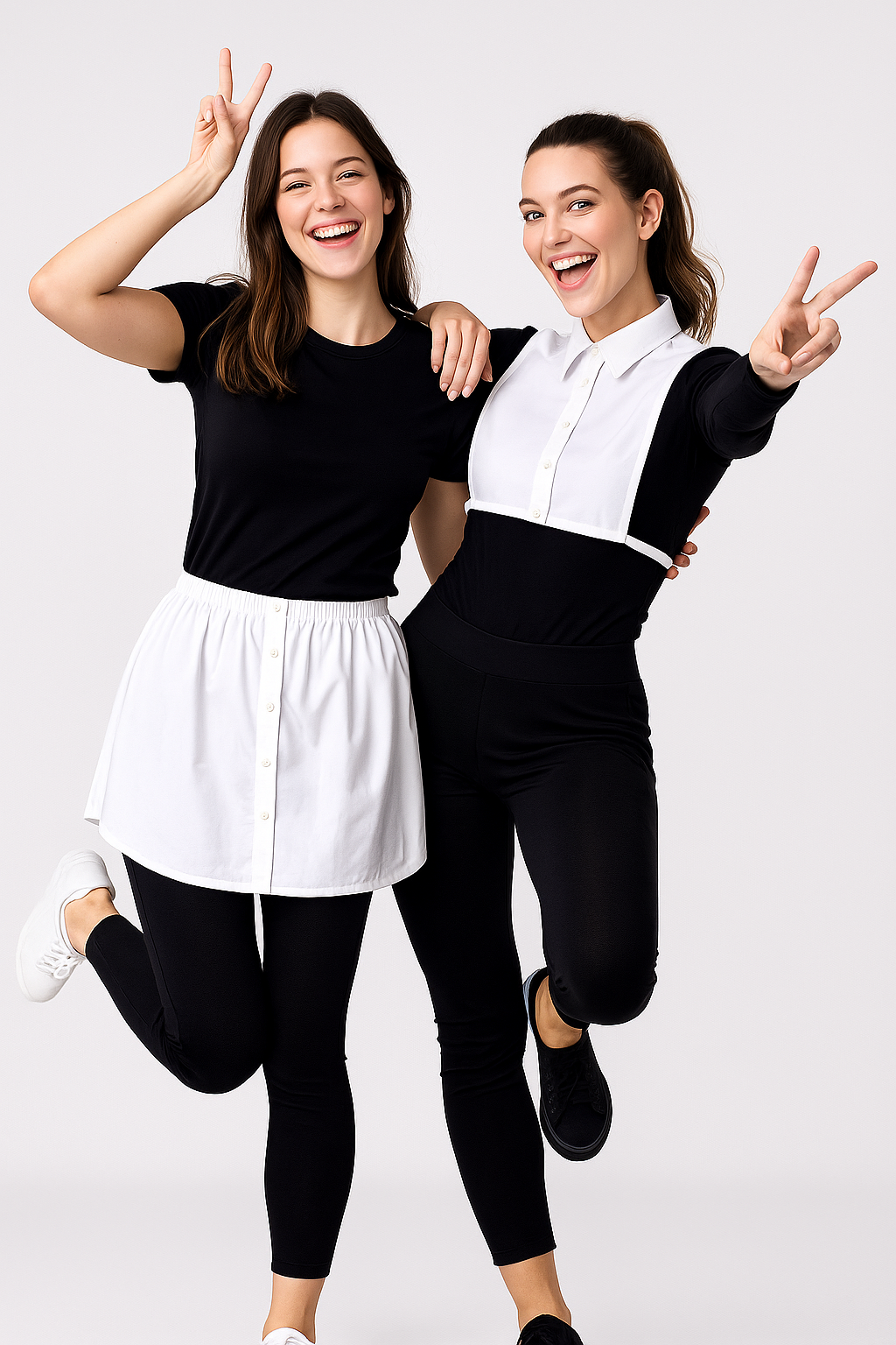 2'li Paket Gömlek Etek ve Gömlek Yaka Seti - Beyaz