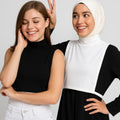 2'li Paket Penye Tesettür Boyunluk - Siyah ve Beyaz