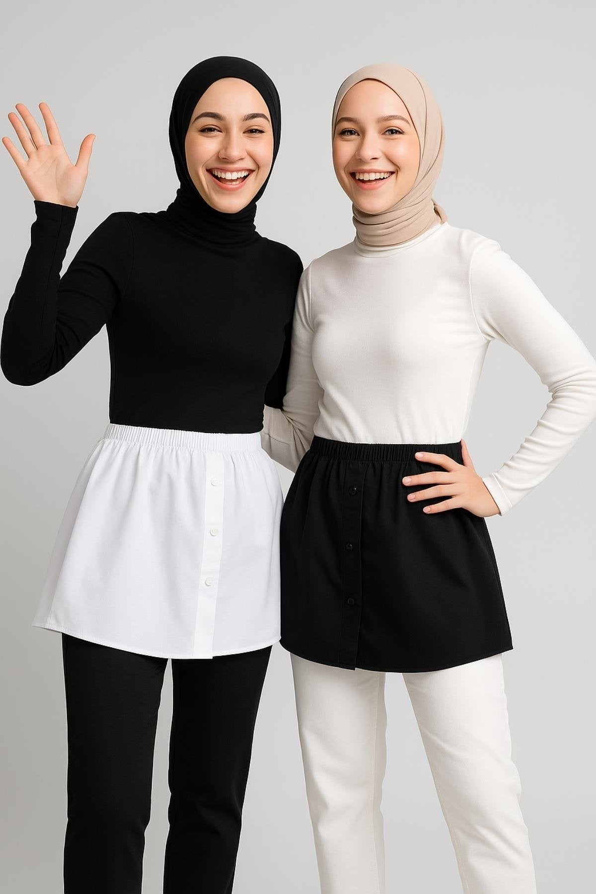 Tesettür etek üstü gömlek kombin ile modern ve şık görünüm