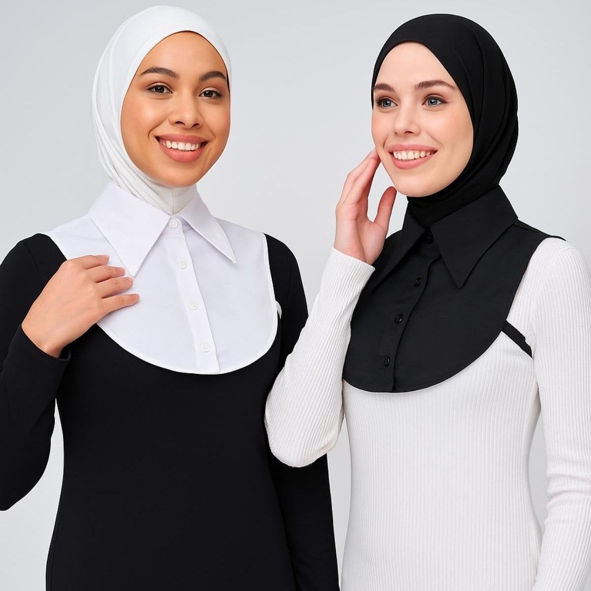 Günlük kullanım için ideal sahte gömlek yakası ve kazak içine gömlek stili