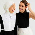 2'li Paket Seyyar Gömlek Yakası - Siyah ve Beyaz