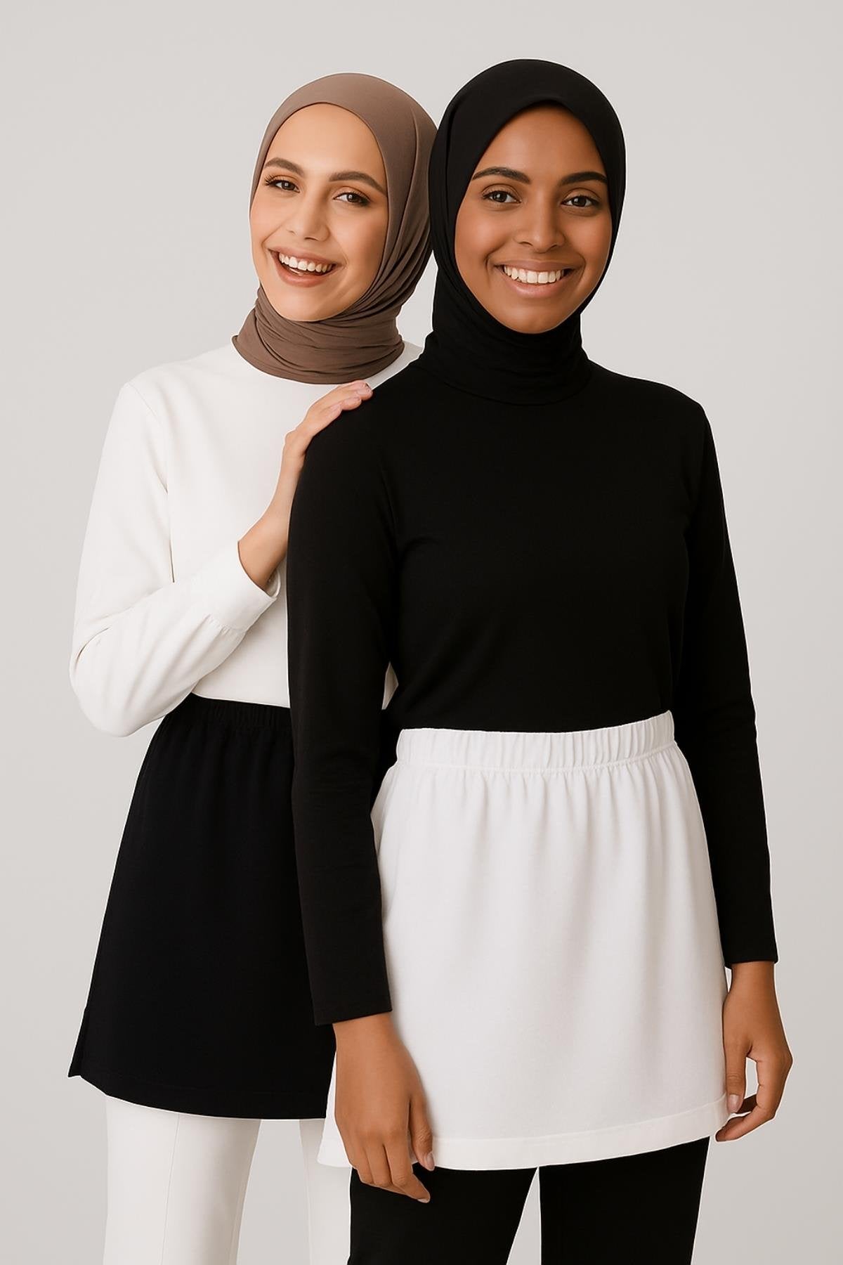 Tesettür etek gömlek takım kombin modern ve şık görünüm