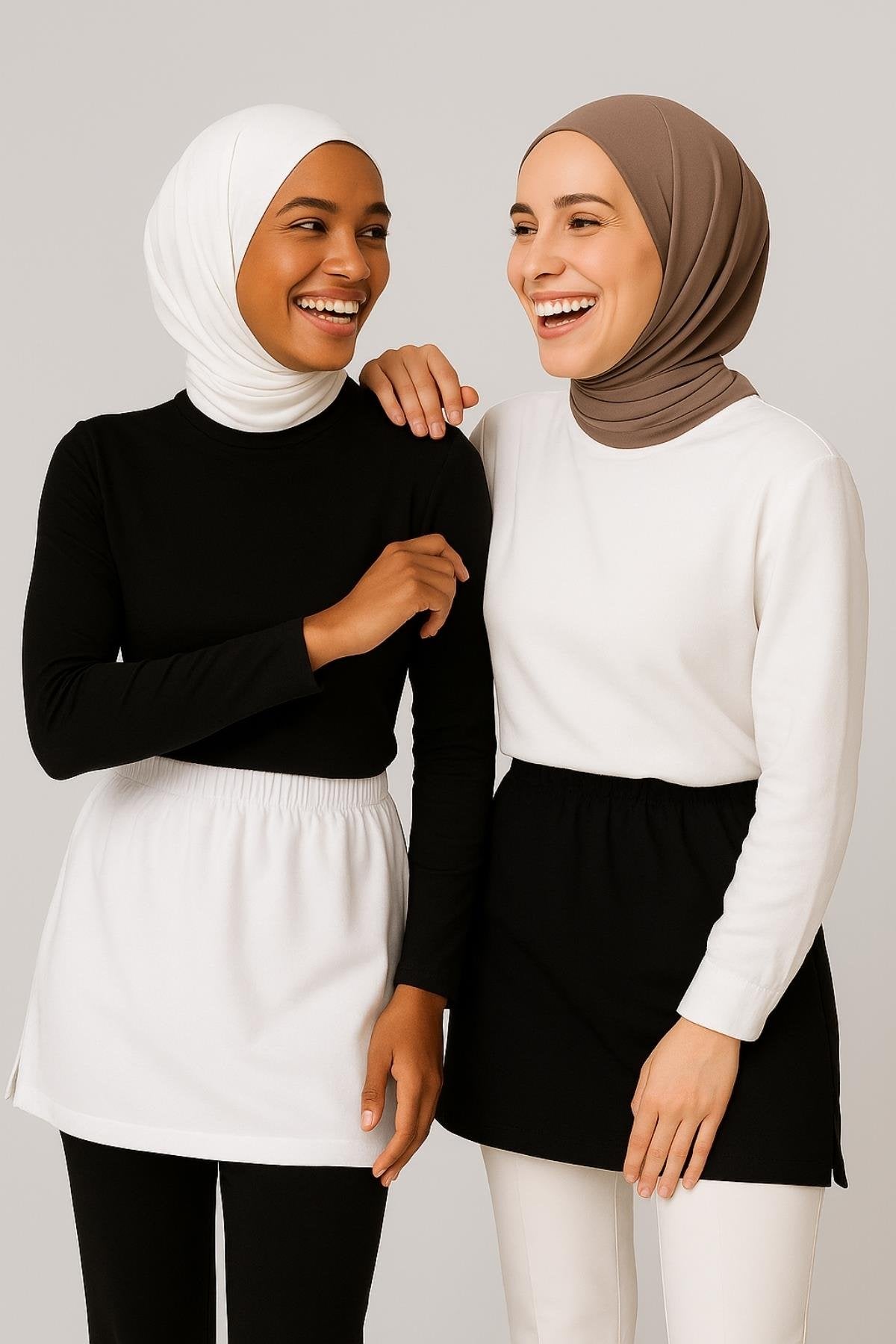 Siyah beyaz etek gömlek kombin tesettür günlük kullanım