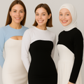 3'lü Set Penye Boyunluklu Uzun Kolluk Modelleri - 3 Renk Seçeneği