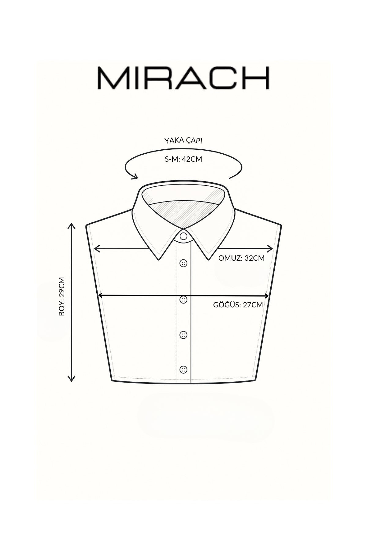 Yaka Detaylı Gömlek Yakası - Krem