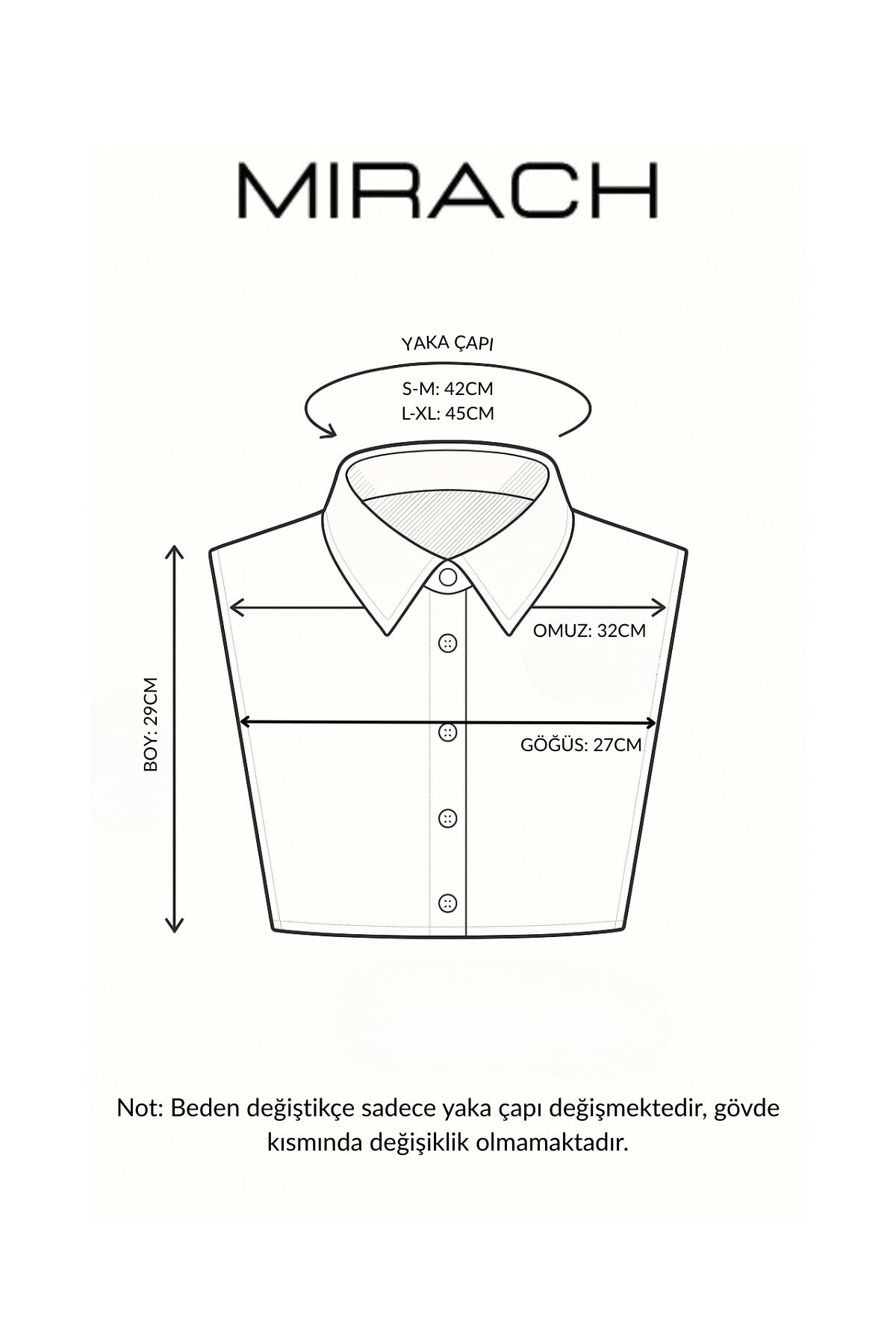 Kazak İçi Sahte Gömlek Yakası Krem | Takma Yaka Aparatı | Dekolte Kapatıcı Kadın Aksesuarı
