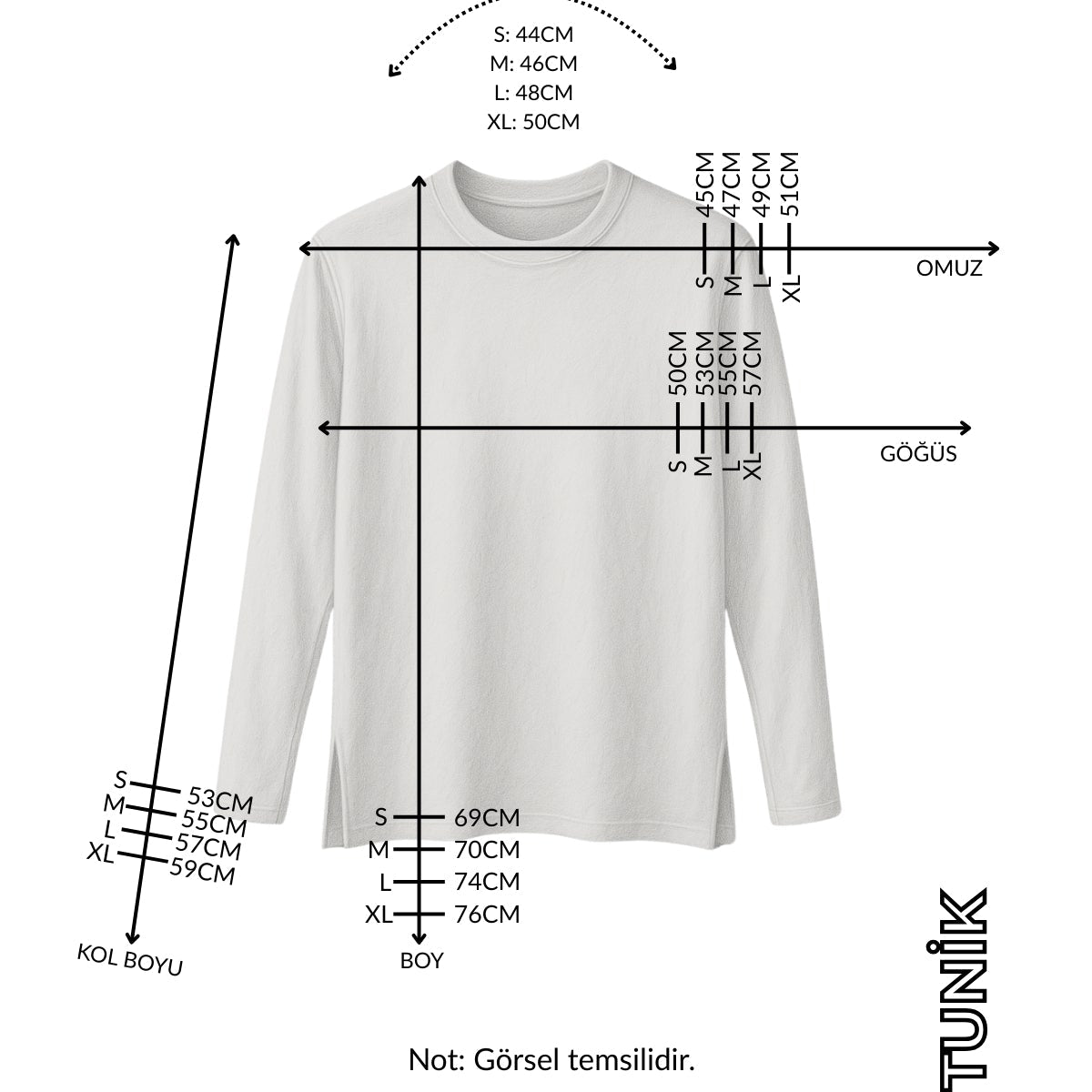 Kadın Mavi Dökümlü Tunik (Bandana Hediyeli)