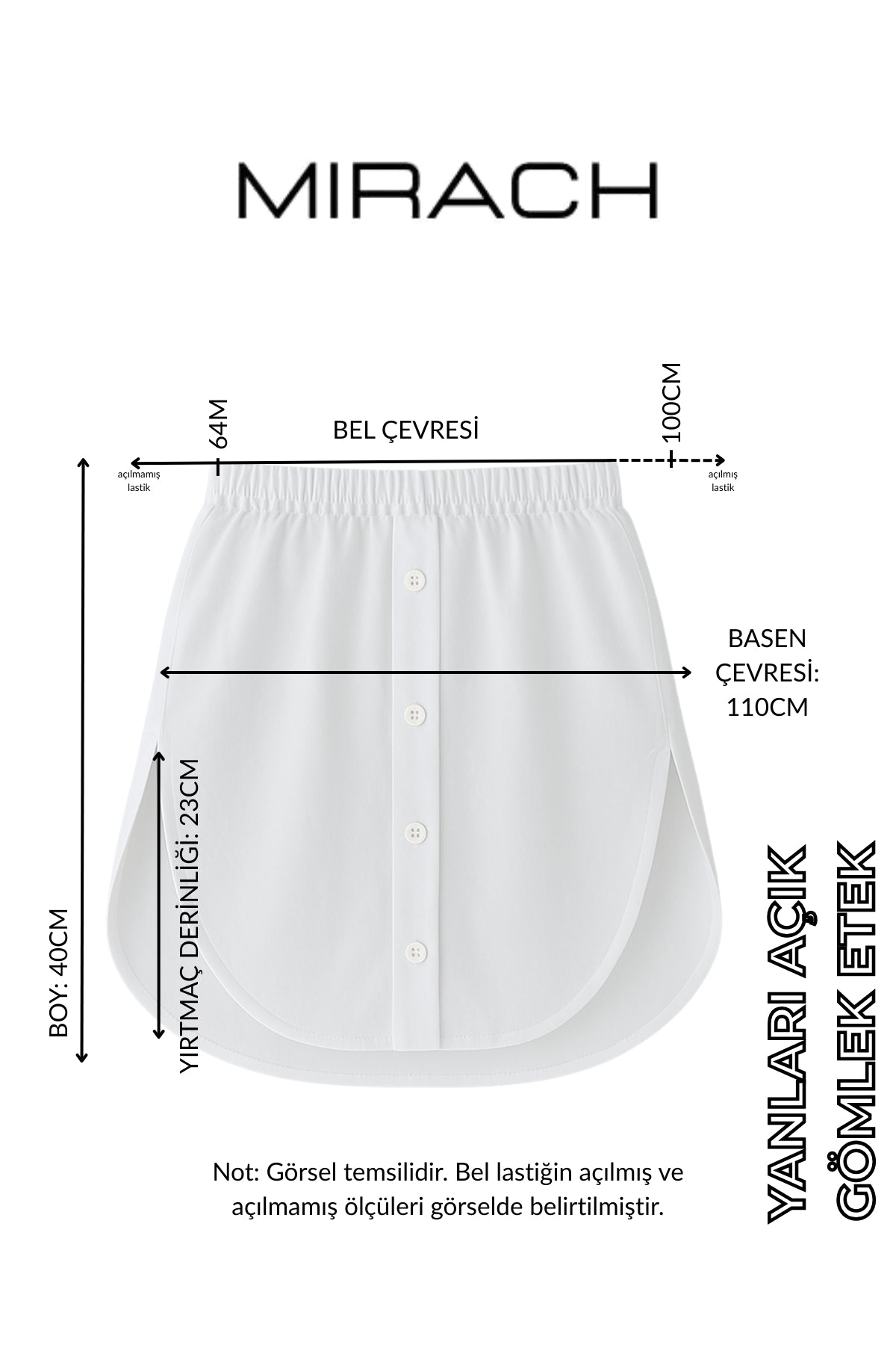 Kareli Gömlek Etek - Siyah Beyaz