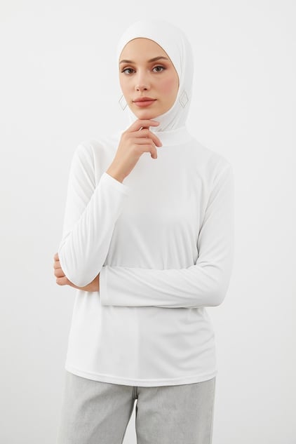 Uzun kollu beyaz bluz modelleri kadın günlük stil