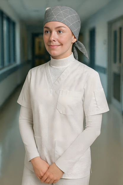 3’lü Medikal İş Giyim Seti - Modern Beyaz