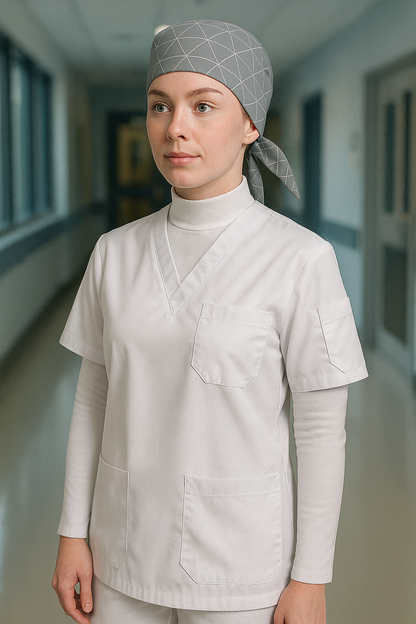 3’lü Medikal İş Giyim Seti - Modern Beyaz