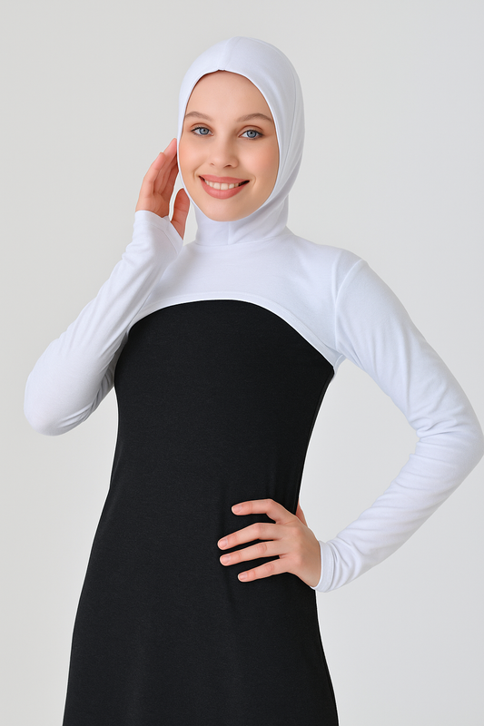 Boneli Boyunluklu Kolluk - Beyaz