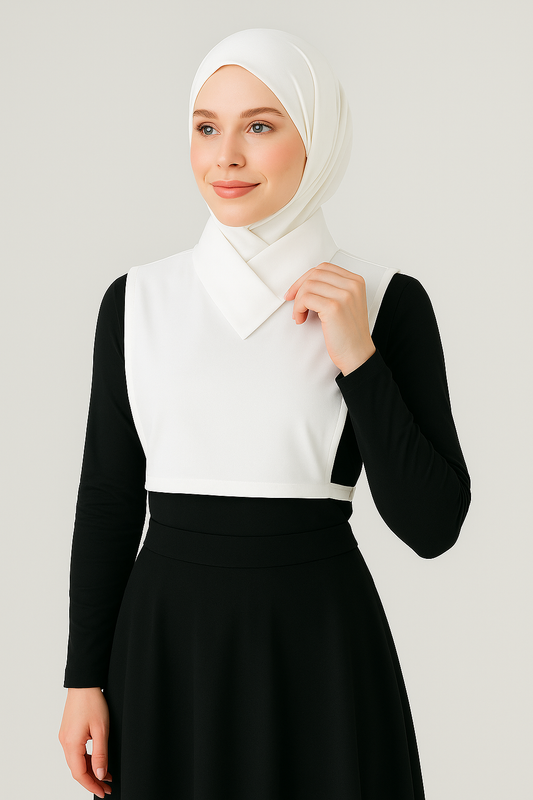 Çapraz Yaka Boyunluk - Beyaz