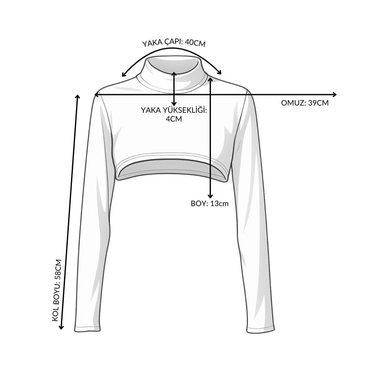 Beyaz Penye Boyunluklu Kolluk - Uzun Kol
