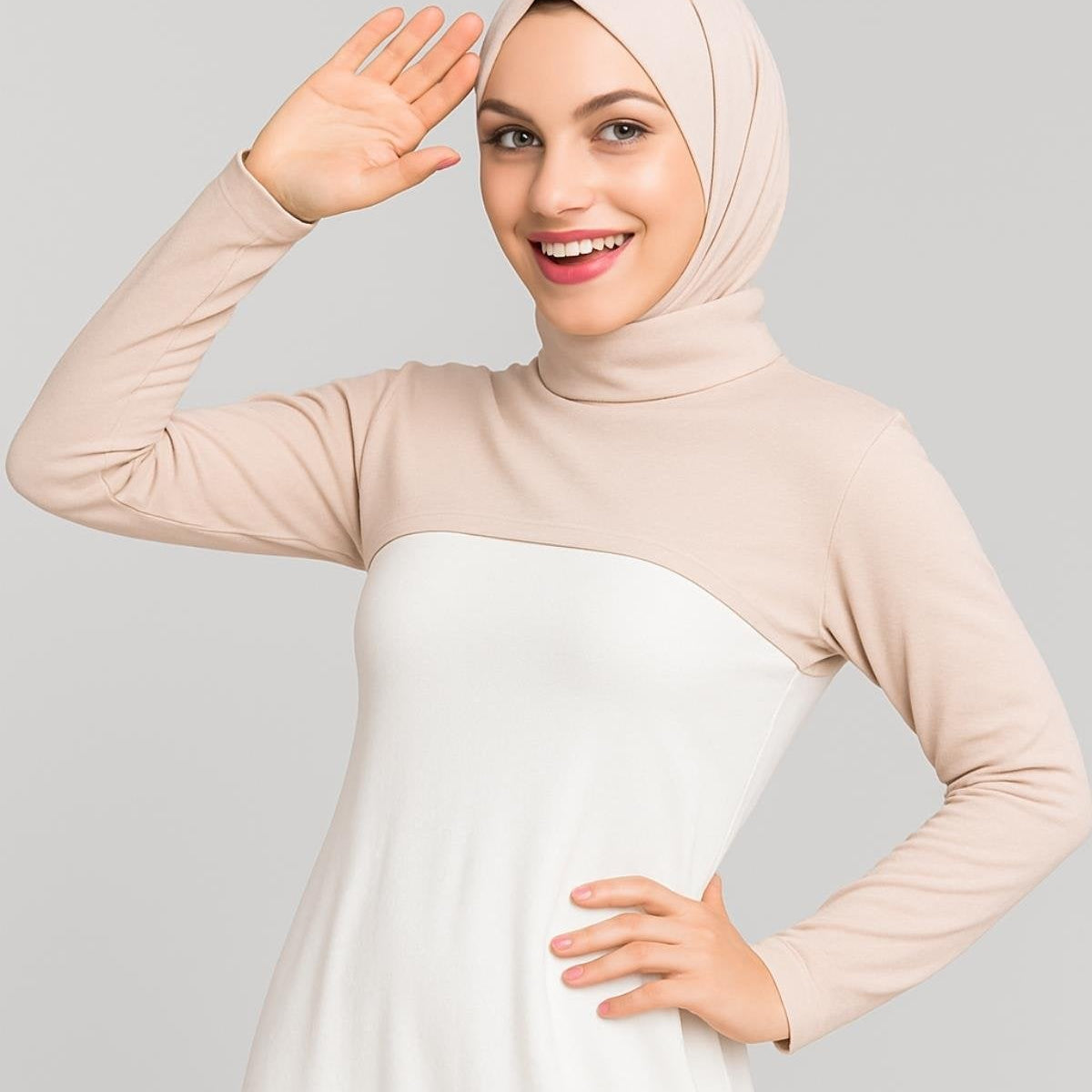 Tesettür boyunluk kolluk modeli uzun kollu rahat kullanım sunar