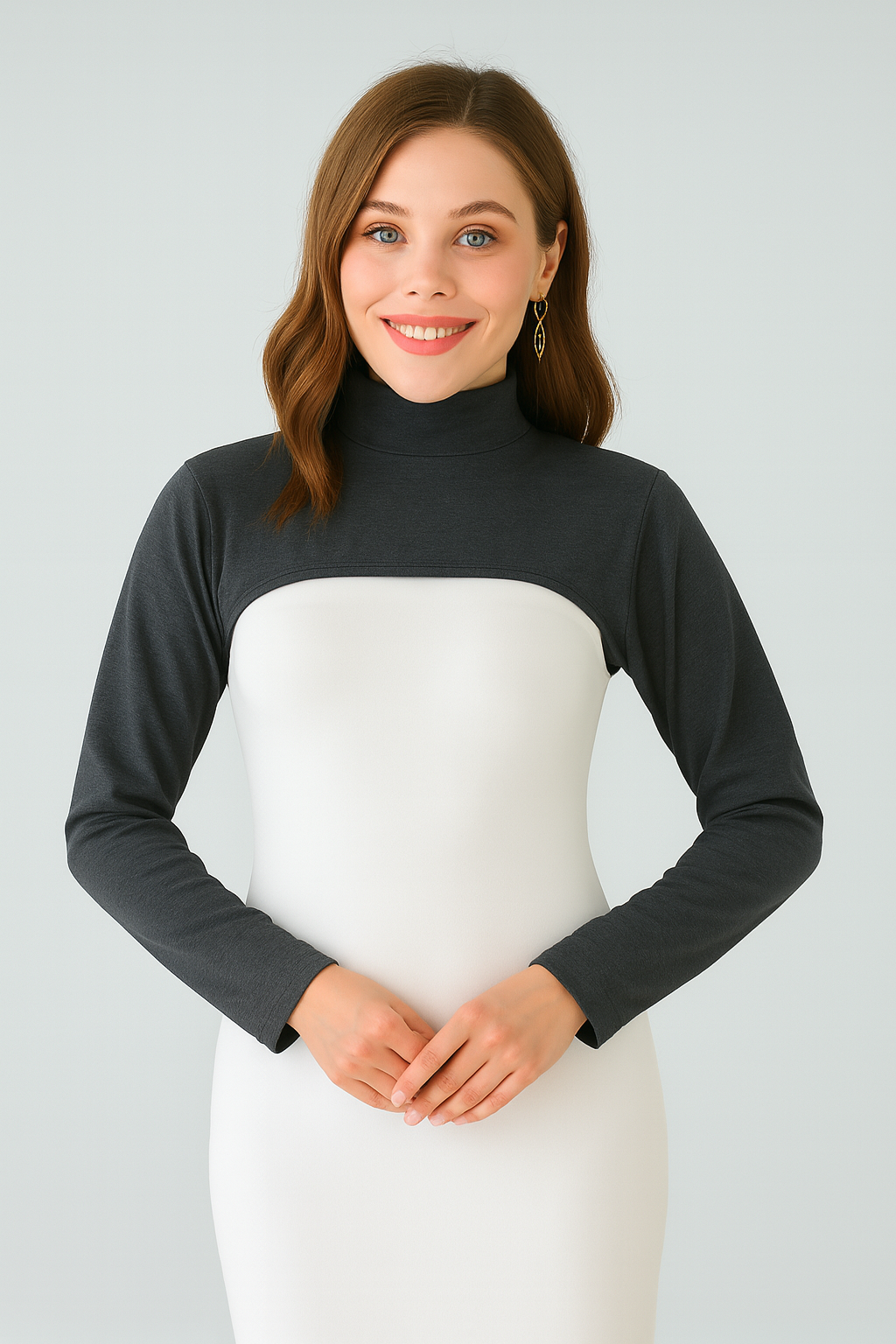 Dik Yaka Boyunluklu Kolluk - Antrasit