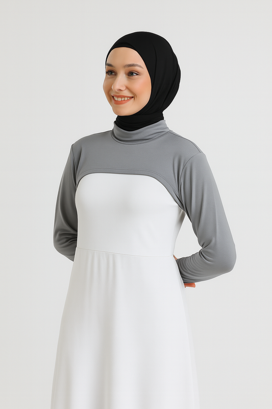 Dik Yaka Boyunluklu Kolluk - Gri