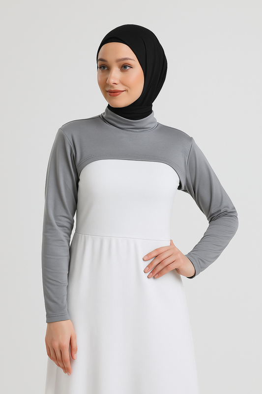 Dik Yaka Boyunluklu Kolluk - Gri