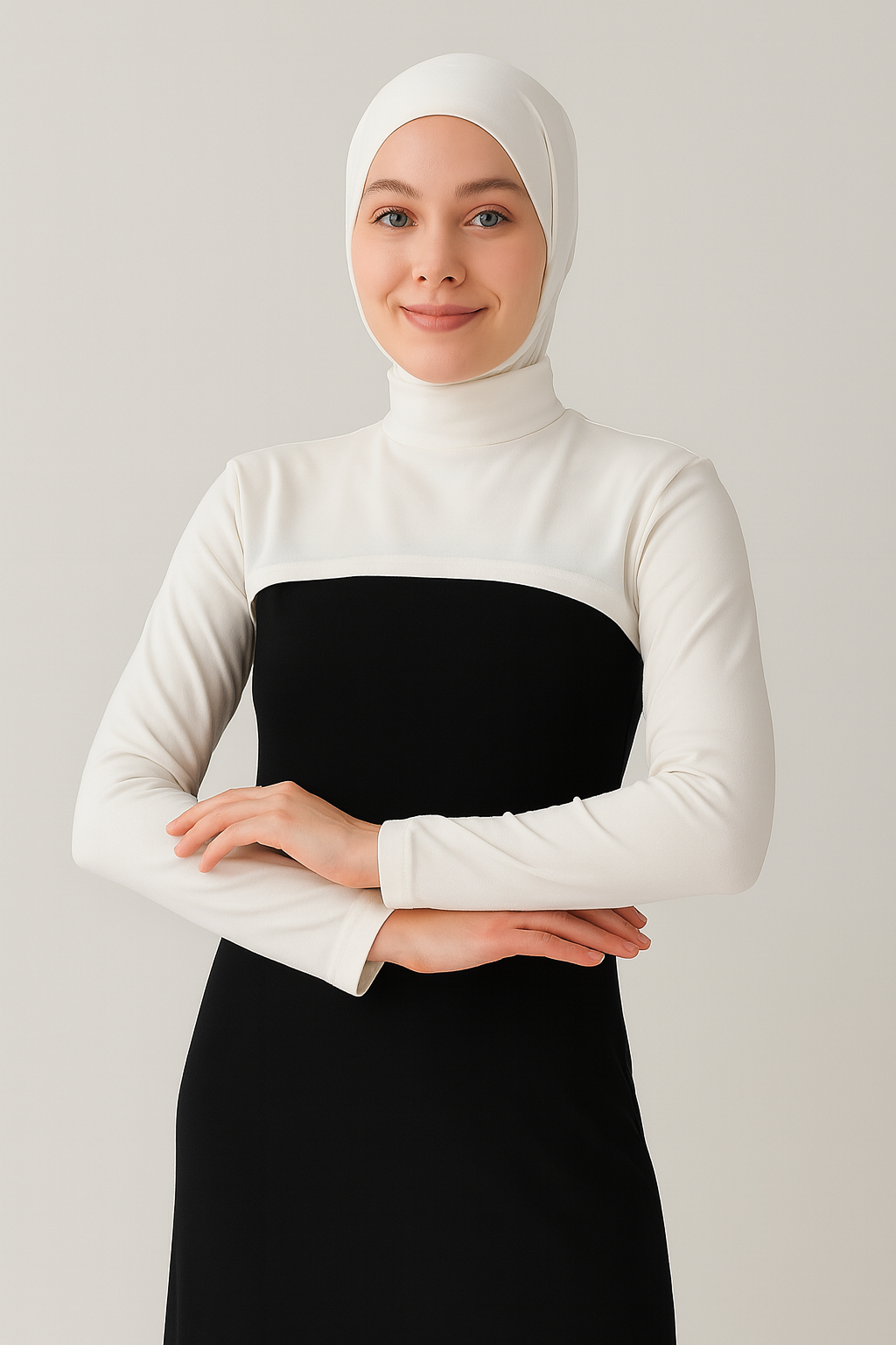 Dik Yaka Boyunluklu Kolluk - Krem