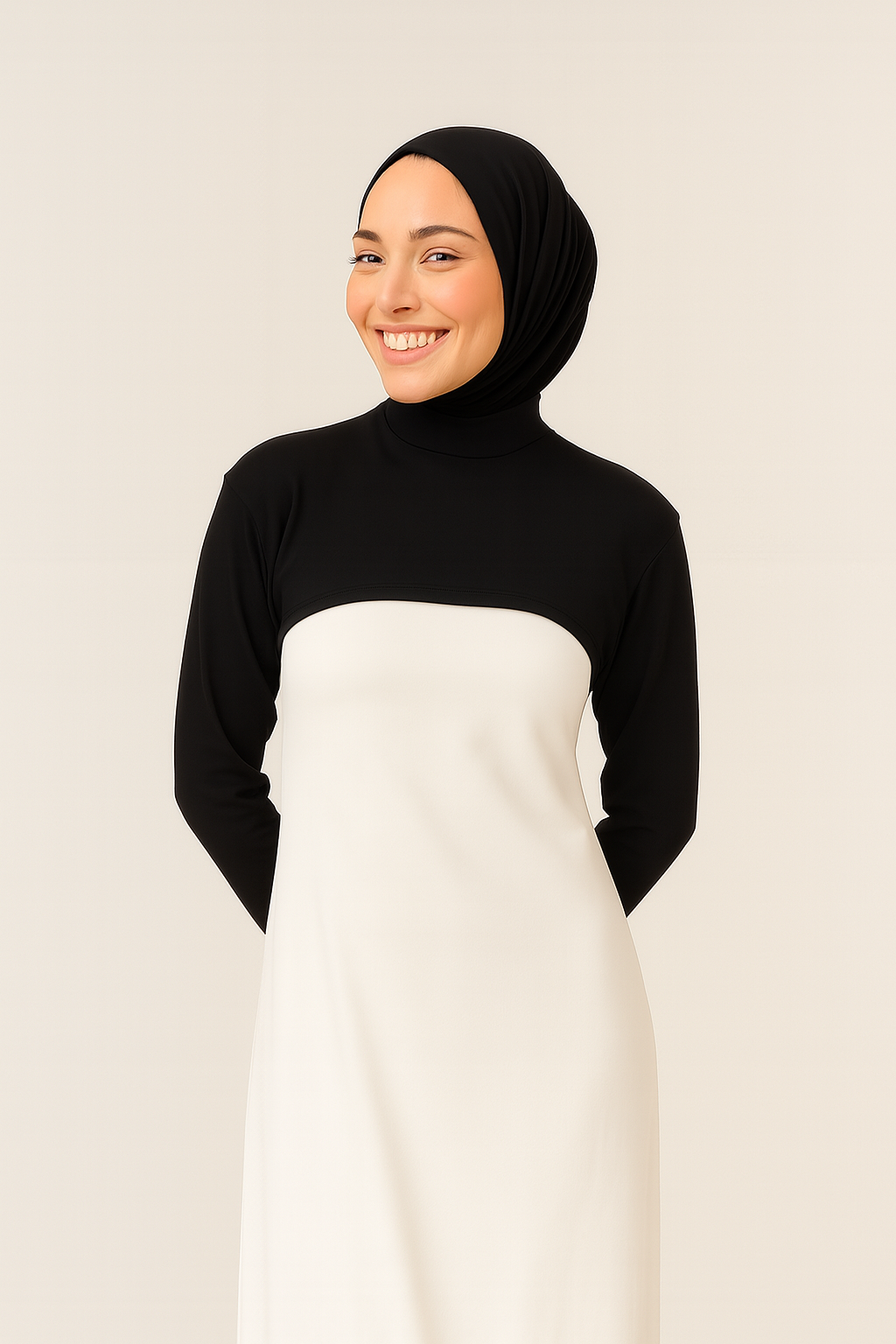 Dik Yaka Boyunluklu Kolluk - Siyah