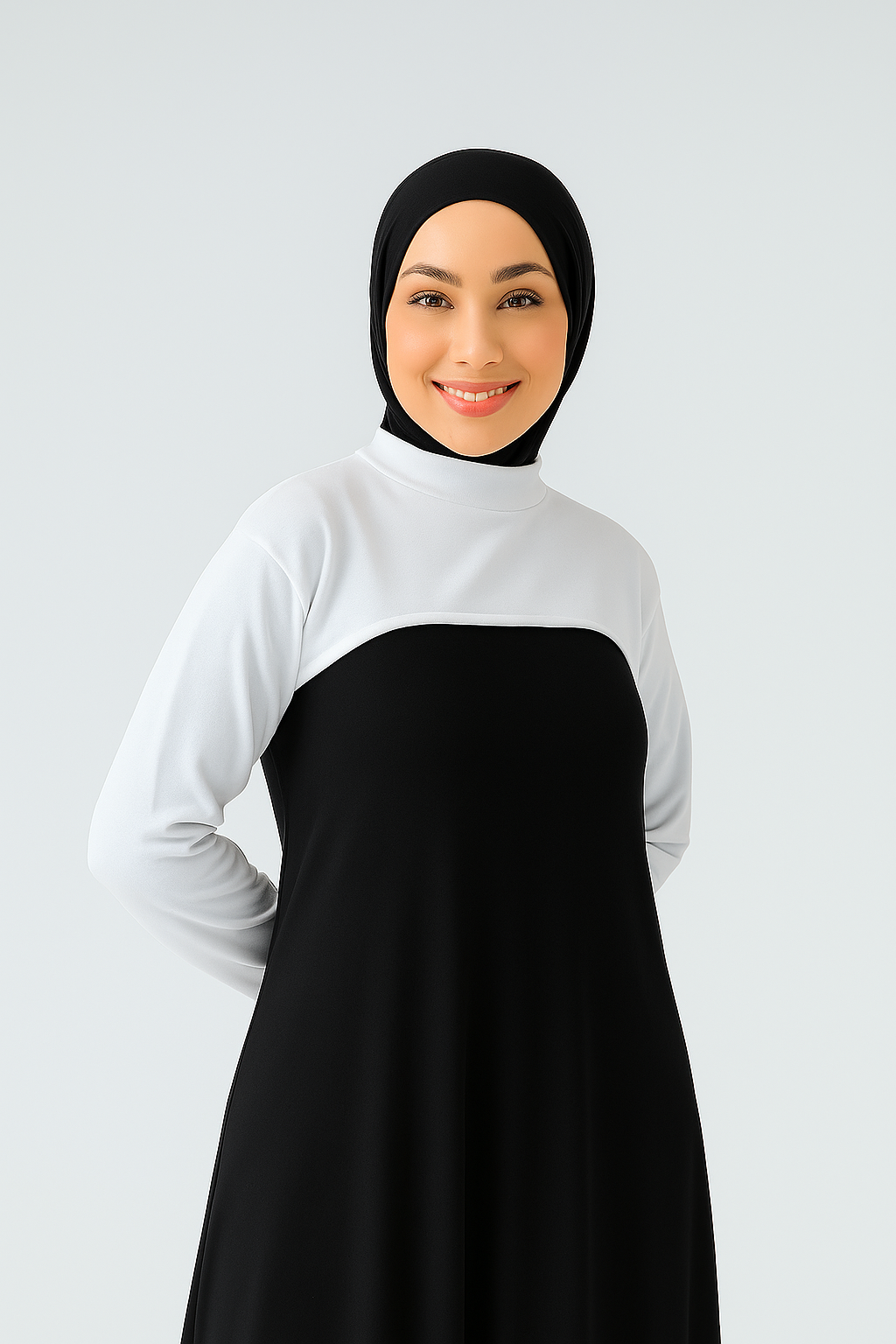 Dik Yaka Parmaklı Boyunluklu Kolluk - Beyaz