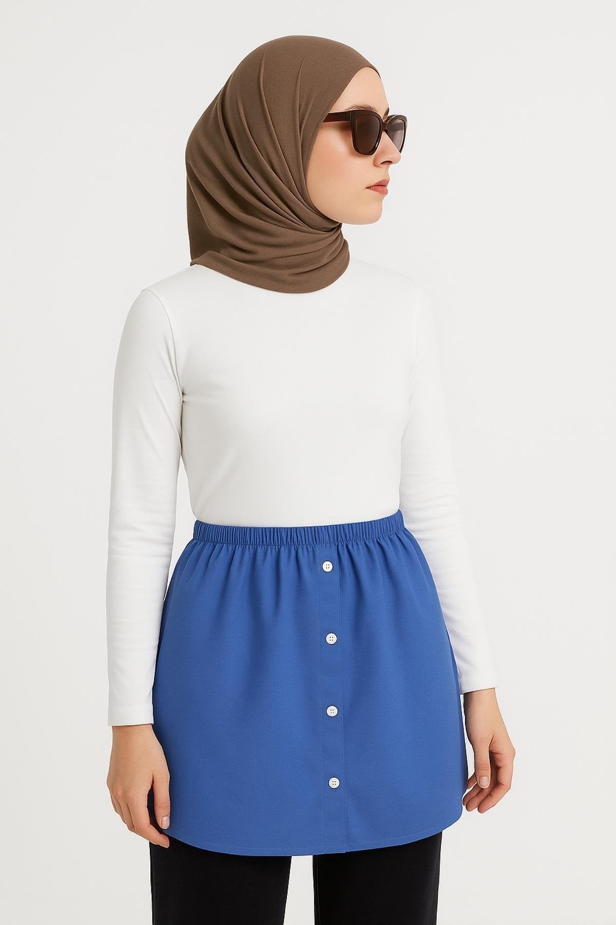 Gömlek etek kombin ile rahat ve zarif tesettür stil