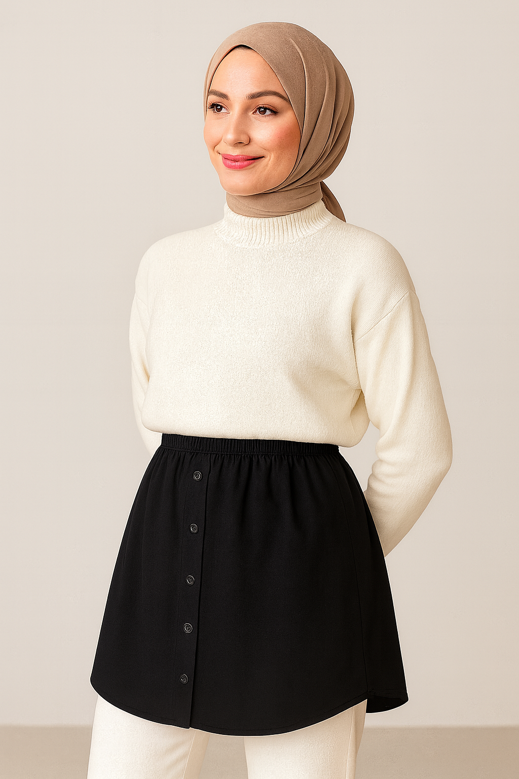 Tesettür etek gömlek kombin modern ve şık günlük kullanım