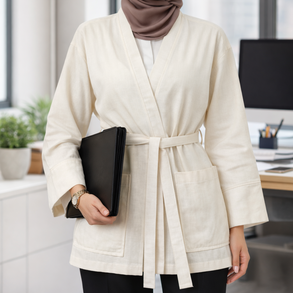 uzun tesettür tunik krem renk yeni sezon tunik modelleri